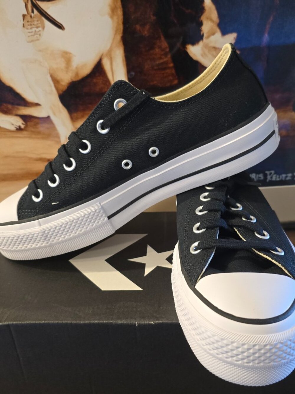 Converse Chuck Taylor All Star Lift Ox Black White Platform W 7 560250C NEW